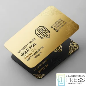 Rounded Corner Gold Foil Spot UV Matt Lamination 400gsm