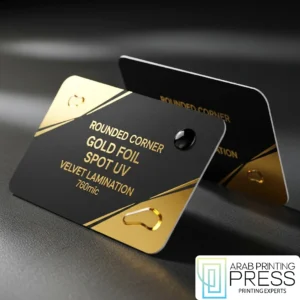 Rounded Corner Gold Foil Spot UV Velvet Lamination 760mic