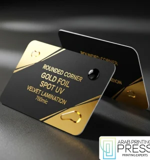 Rounded Corner Gold Foil Spot UV Velvet Lamination 760mic