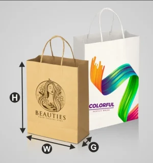 Kraft Shopping Bag (White) for printing